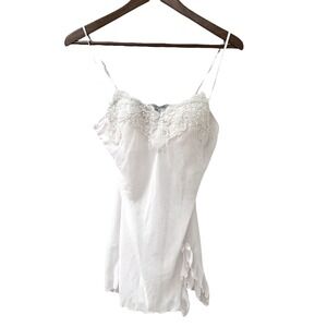 Linea Donatella Nightgown Women M Pink Sheer Babydoll Beaded Sequined Lace Bride